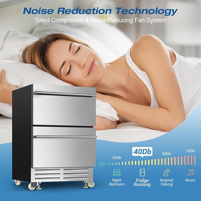 24 Inch Dual Drawer Fridge Under Counter - Image 7