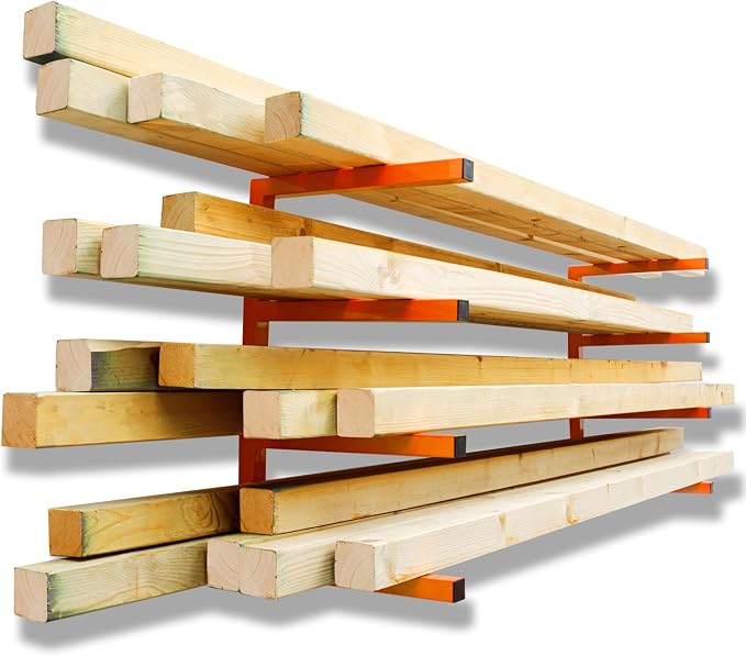 YYR Wood Organizer and Lumber Storage Rack Wall Mount, Heavy Duty Metal Shelf by YYR