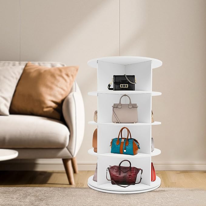 4 Tier Rotating Shoe Rack Tower, Space-Saving Stackable Narrow Shoe Storage - Image 6