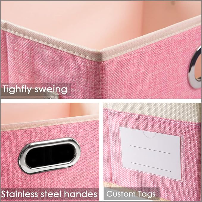 PRANDOM Fodable Storage Bins for Closet Decorative Fabric Storage Baskets Cubes - Image 3