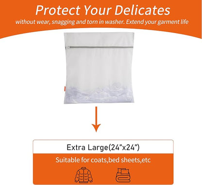 Polecasa Diamond Mesh Laundry Bags 2 Pack | Heavy Duty Mesh, Durable Zipper - Image 2