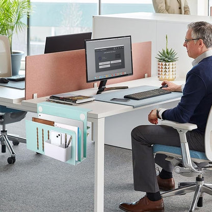 LUKETURE Desk Side Storage, 2 Tie Laptop Holder No Drill Clamp On Organizer | - Image 8