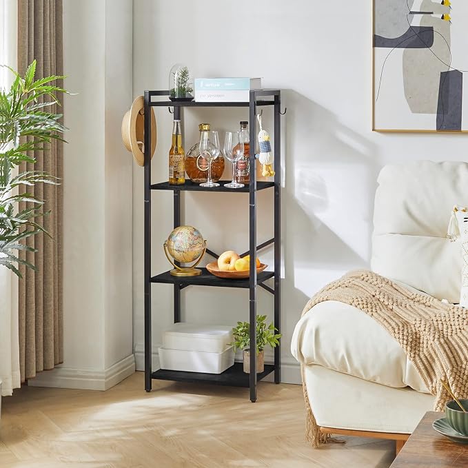 YMYNY Bookcase, 4-Tier Narrow Ladder Bookshelf, Freestanding Shelving Unit - Image 2