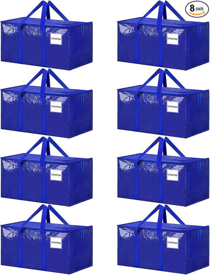 8 Pack Extra Large Heavy Duty Moving Bags, Reinforced Handles & Heavy-Duty by ukeetap