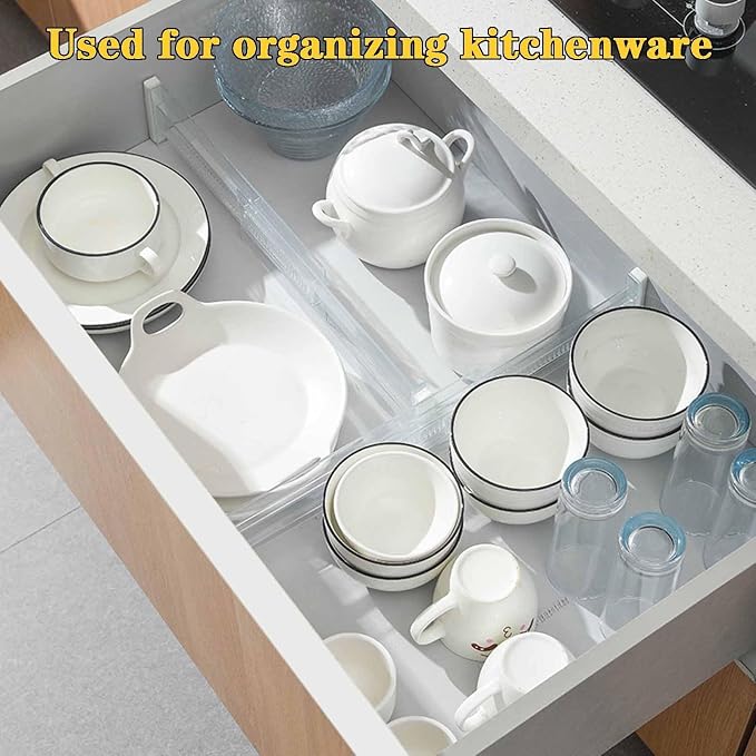 4 Pcs Drawer Dividers for Clothes, 3.15" High 11.34"-19.69" Adjustable - Image 8