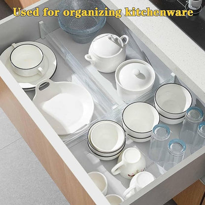 4 Pcs Drawer Dividers for Clothes, 3.15" High 11.34"-19.69" Adjustable - Image 8