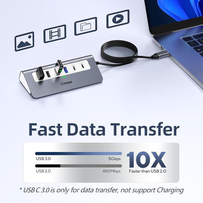 intpw USB C Hub, P9 USB C Hub Multiport Adapter - Image 4