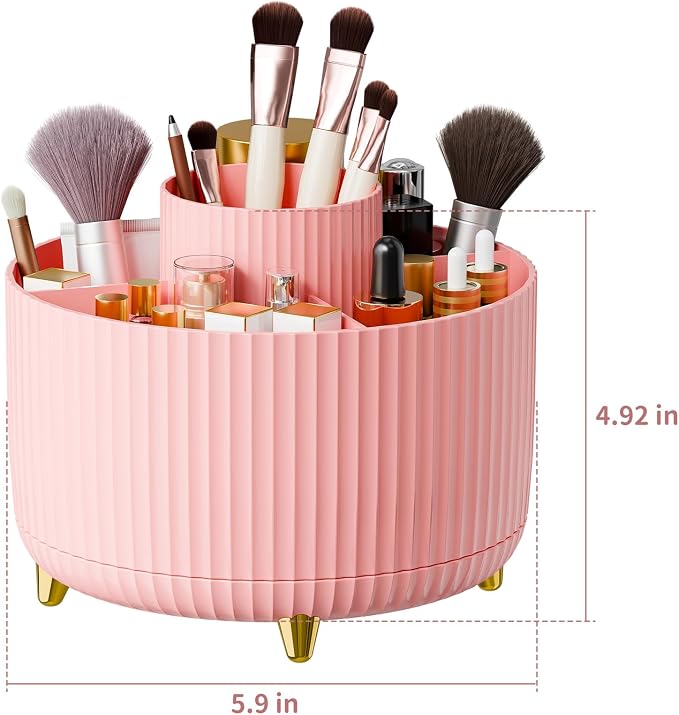 360° Rotate Makeup Brush Holder Organizer, Makeup Organizers Countertop - Image 4