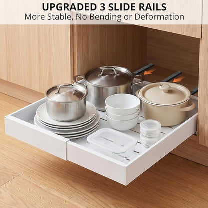 DOMNIU 2 Pack Pull Out Cabinet Organizers Expandable Width | Upgrade 3 Slide - Image 5