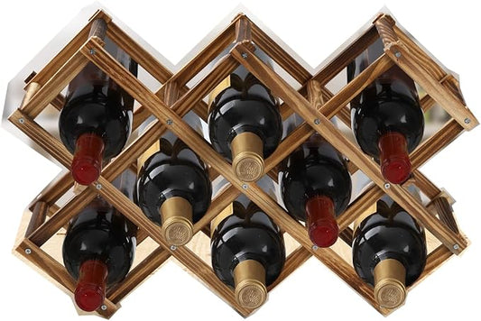 Freestanding Wine Rack, Holds up to 10 Bottles, Foldable Countertop & Cabinet by BlissfulScape