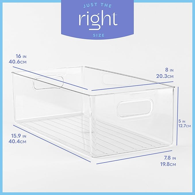 primebox Plastic Food Storage 2 Pack Clear Container Bin - Image 3
