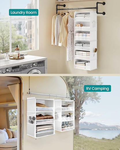 SONGMICS Hanging Closet Organizer, 6-Tier Fabric Storage Shelf, Separable - Image 6