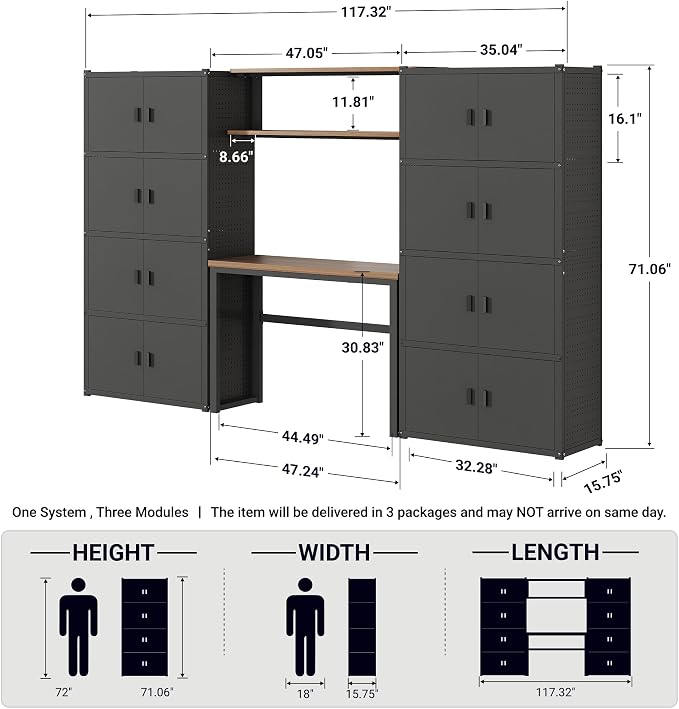FLEXIMOUNTS 117" W Modular Garage Storage Cabinet - Image 2