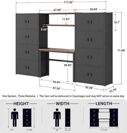 FLEXIMOUNTS 117" W Modular Garage Storage Cabinet - Image 2