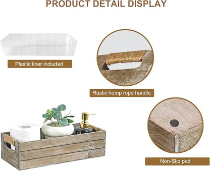 TIMRIS Rustic Wooden Toilet Paper Holder, Farmhouse Bathroom Decor, Toilet Tank - Image 6
