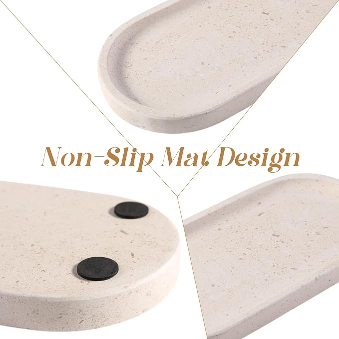 Koville Natural Marble Tray for Bathroom, Vanity Decorative Marble Trays for - Image 4