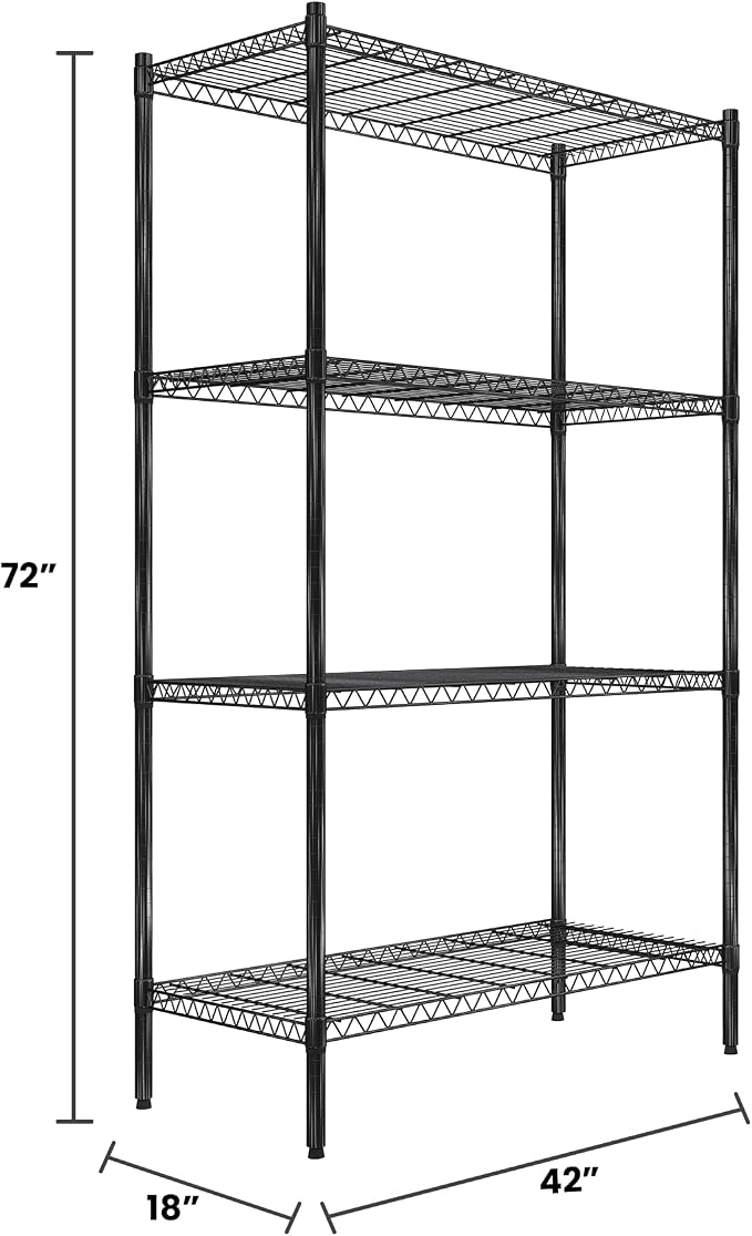Quantum Storage Systems RWR72-1842LDBK Adjustable Wire Black Epoxy 4 Shelves - Image 2