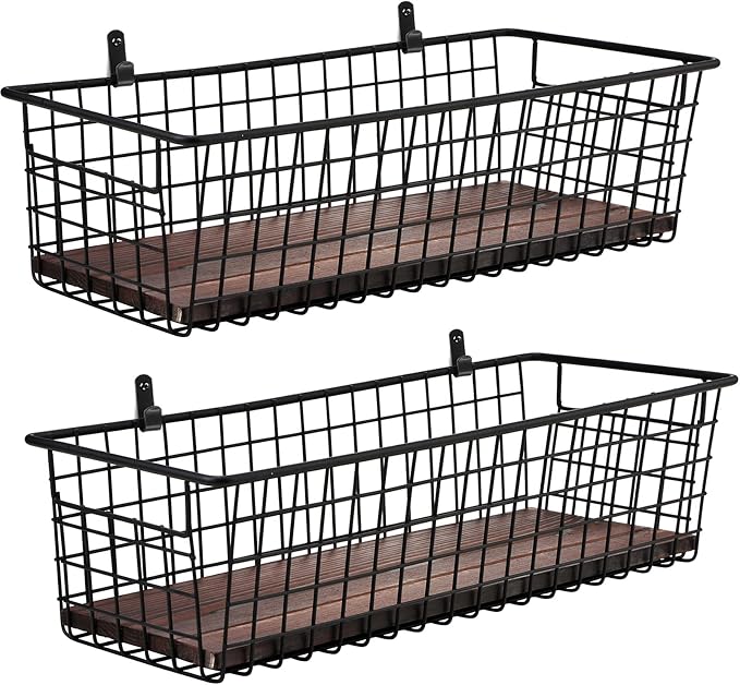 SheeChung [Extra Large Wall Storage Basket, Metal Hanging Basket, Wire - Image 2