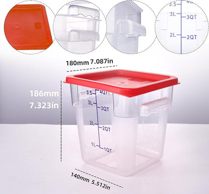 2 Pack RED Square Food Storage Container - Image 2