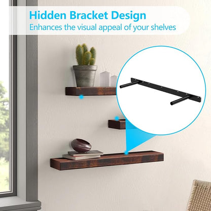 2pcs Floating Shelf Bracket, Solid Steel Support Rods, Wall Mounting Invisible - Image 2