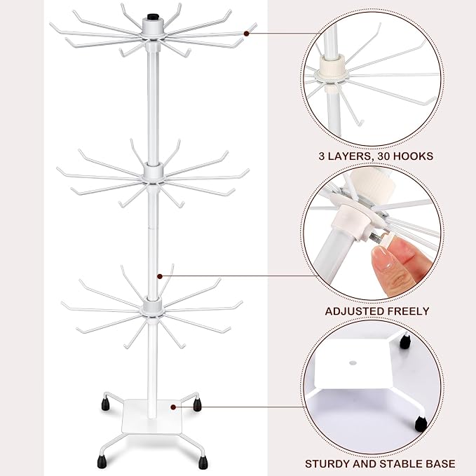 BBTO 2 Pcs Rotating Display Stand Jewelry Display Rack - Image 4