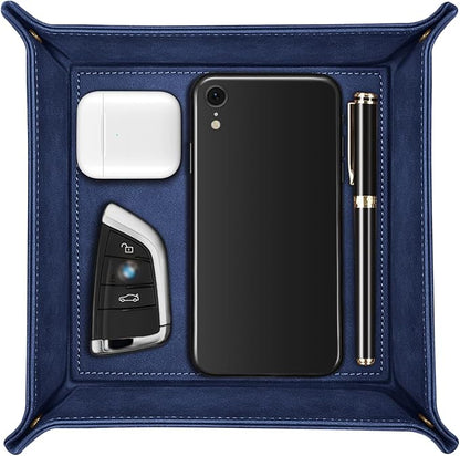 SITHON Valet Tray Desktop Storage Organizer – Premium PU Leather Catchall by SITHON
