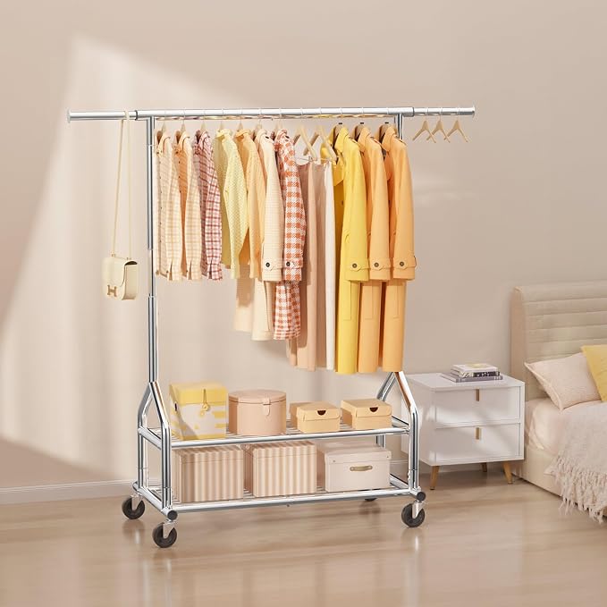 EAGMAK Heavy Duty Clothes Rack Load 556 LBS, Rolling Clothing Rack - Image 8