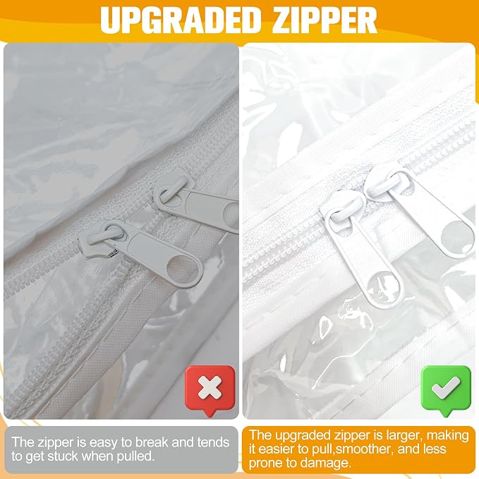 Plastic Storage Bags with Easy-Glide Zipper, Durable Clear Vinyl Zippered - Image 4