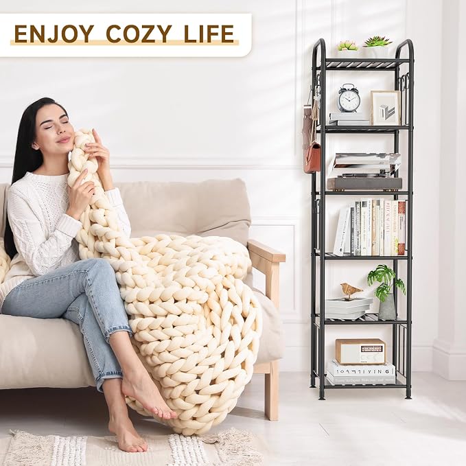 PouHenier.jh Tall Metal Narrow Skinny Shelf Unit - Image 4