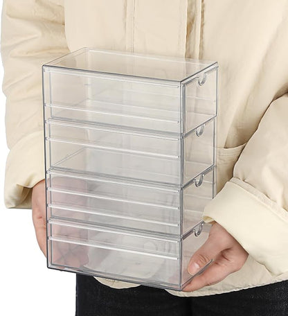 Hipiwe Plastic Drawer Organizer Clear Hair Accessories Organizer Box - Image 8
