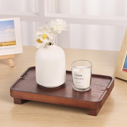 Wood Riser Small Decorative Tray Sink Soap Dish, Vanity Tray Pedestal Stand 9 x - Image 4