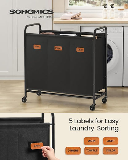 SONGMICS 3-Section Laundry Sorter, Laundry Hamper - Image 2