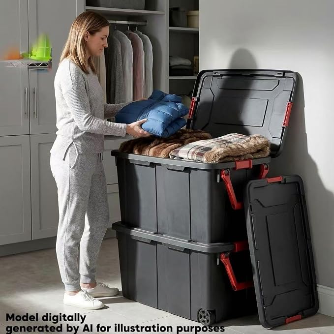 （2-Pack） 160QT Wheeled Storage Boxes - Image 6