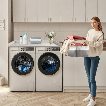Washer Dryer Countertop with 2 Pack Storage Baskets, Wood Washer and Dryer - Image 6
