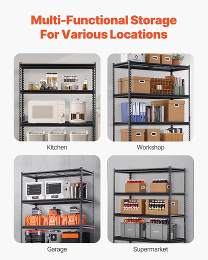 VEVOR Storage Shelves, 3000 lbs, 5 Tier Heavy Duty Garage Shelving, - Image 8