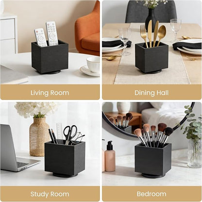 360° Rotating Remote Control Holder, Wooden TV Remote Holder - Image 6