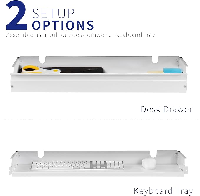 VIVO Large 33 inch Under Desk Slide Out Storage Drawer Organizer, DESK-DR33-W - Image 6