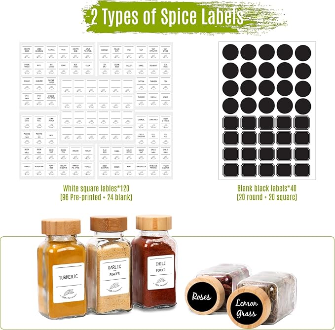 24 Pack 6 oz Glass Spice Jars - Image 4