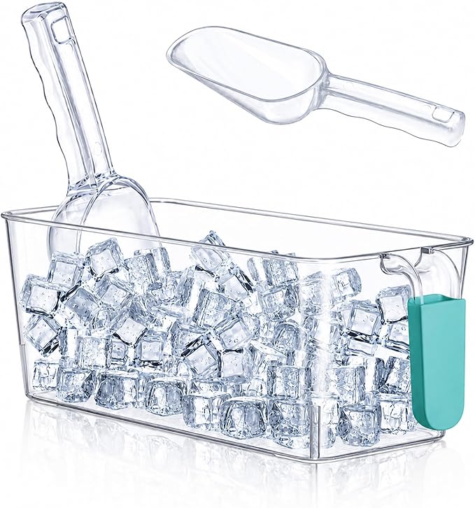 Havawish Ice Bin and Flexible Scoop Set Plastic Freezer Ice Bin by Havawish
