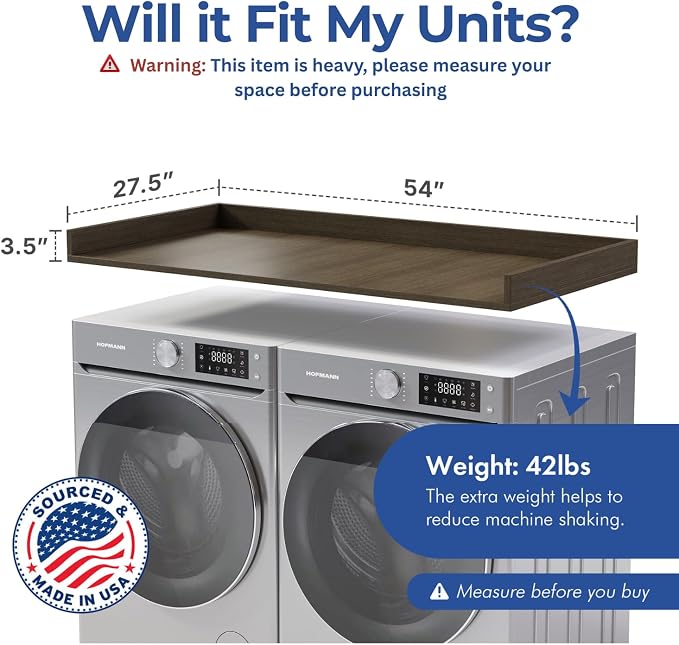 OfficeSimpli Washer Dryer Countertop, Made in USA, Non-Slip Pads, Easy Clean - Image 2