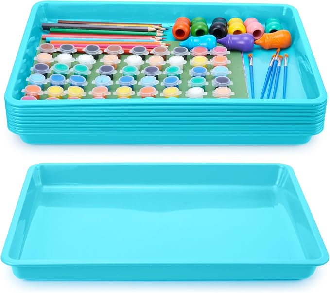 Hoteam 10 Pcs Flat Storage Organizer Tray Bin Paper Tray by Hoteam