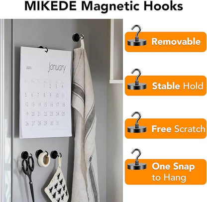 MIKEDE Black Magnetic Hooks Heavy Duty, 170LB+ Strong Neodymium Magnets - Image 2