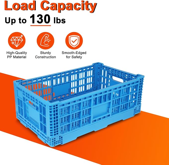 52L Plastic Collapsible Storage Bins - Image 3