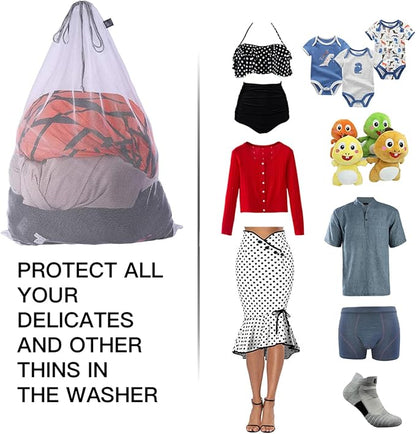 Kimmama Heavy Duty Coarse Mesh Drawstring Laundry Bag, 24x36" | Mesh Laundry Bag - Image 3