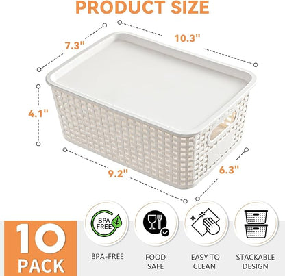 10 Pack Plastic Storage Bins - Image 2