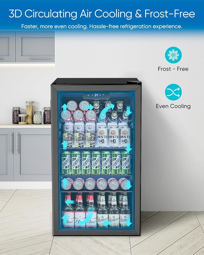 3.2 Cu.Ft Mini Fridge with Glass Door - Image 4