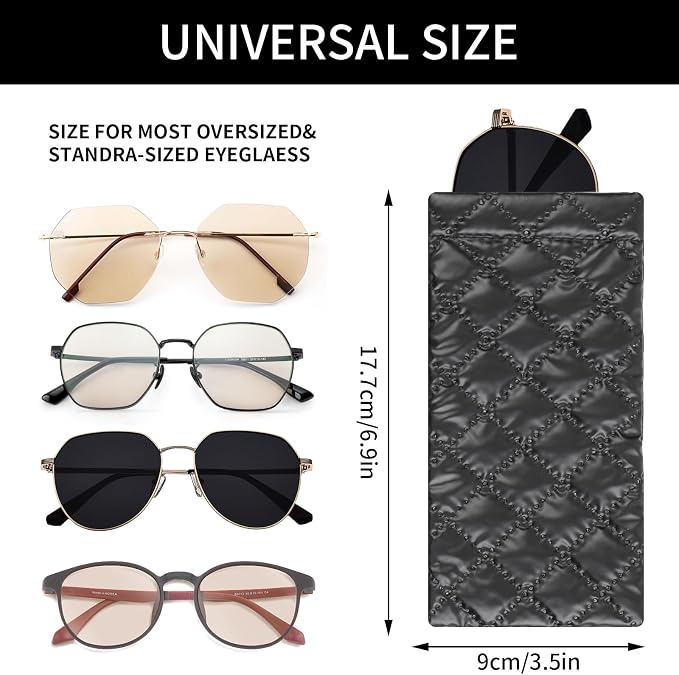 Double Eyeglass Case Soft Dual Glasses Case - Image 2