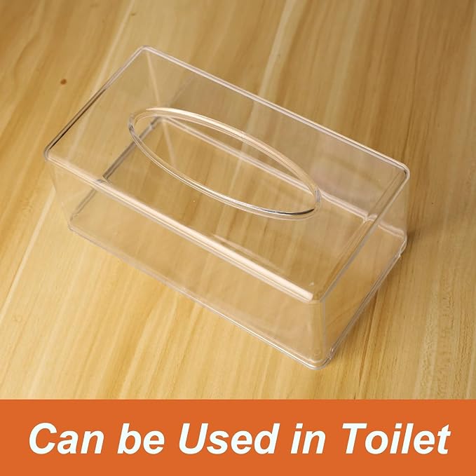 Acrylic Tissue Box Cover Rectangle, Dryer Sheet Holder, Plastic Napkin Organizer - Image 6