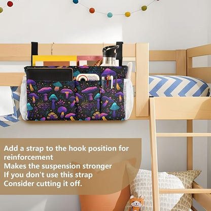 Neon-colored Mushrooms Stars Dots Bedside Caddy - Image 6