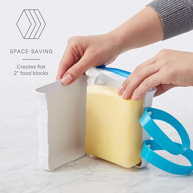 YouCopia FreezeUp Freezer Food Block Maker, 2 Cup, Meal Prep Bag Container to - Image 2